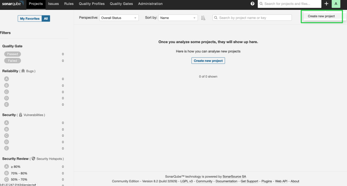 sonarqube-create-project